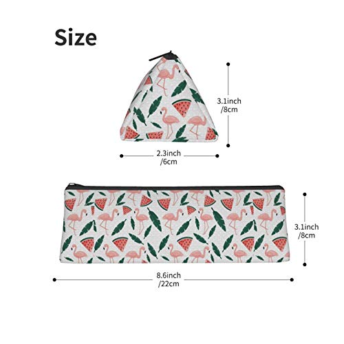 Flamingo Small Capacity Triangle Pen Bag,Compact Zipper Pencil Pou...