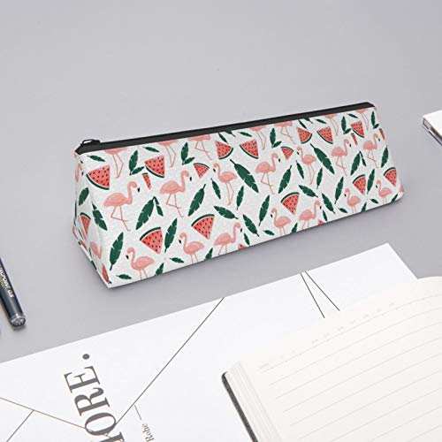 Flamingo Small Capacity Triangle Pen Bag,Compact Zipper Pencil Pou...