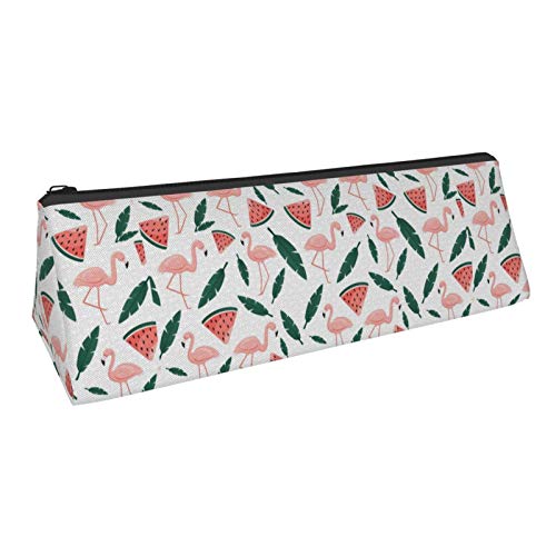 Flamingo Small Capacity Triangle Pen Bag,Compact Zipper Pencil Pou...