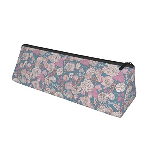 Floral Small Capacity Triangle Pen Bag,Compact Zipper Pencil Pouch...
