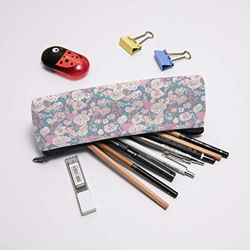 Floral Small Capacity Triangle Pen Bag,Compact Zipper Pencil Pouch...