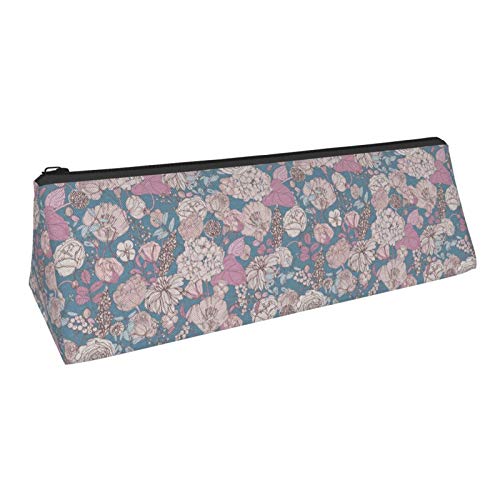 Floral Small Capacity Triangle Pen Bag,Compact Zipper Pencil Pouch...
