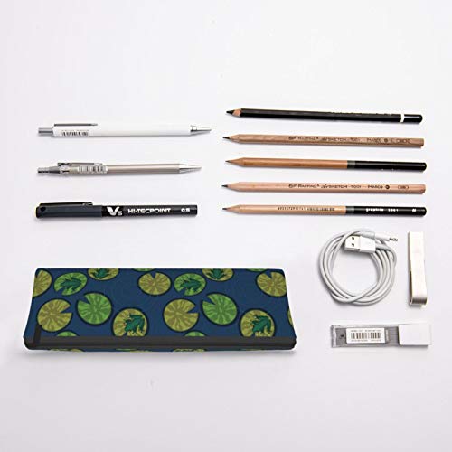Frogs On Lily Pads On A Pond Small Capacity Triangle Pen Bag,Compa...
