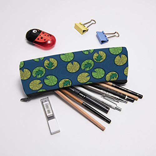 Frogs On Lily Pads On A Pond Small Capacity Triangle Pen Bag,Compa...