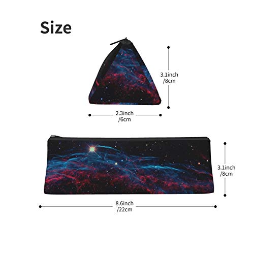 Galaxy Small Capacity Triangle Pen Bag,Compact Zipper Pencil Pouch...