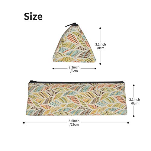 Geometric Small Capacity Triangle Pen Bag,Compact Zipper Pencil Po...