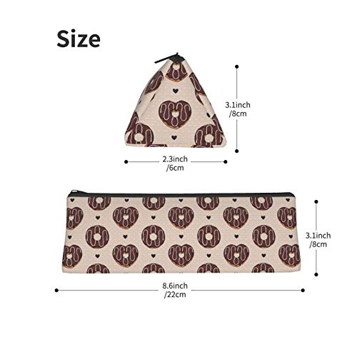 Glazed Donuts Small Capacity Triangle Pen Bag,Compact Zipper Penci...