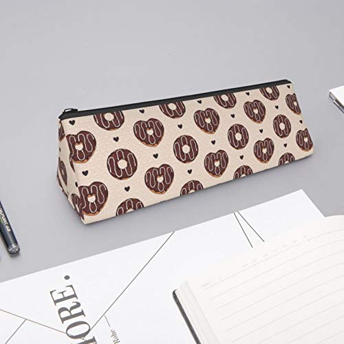 Glazed Donuts Small Capacity Triangle Pen Bag,Compact Zipper Penci...
