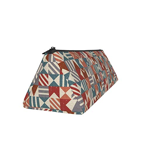 Grunge Geometric Small Capacity Triangle Pen Bag,Compact Zipper Pe...