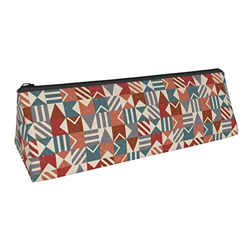 Grunge Geometric Small Capacity Triangle Pen Bag,Compact Zipper Pe...