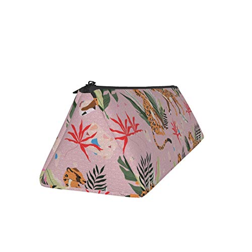 Leopard Tropical Botanical Small Capacity Triangle Pen Bag,Compact...