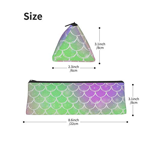 Princess Mermaid Small Capacity Triangle Pen Bag,Compact Zipper Pe...