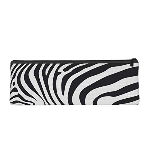 Zebra Skin Small Capacity Triangle Pen Bag,Compact Zipper Pencil P...