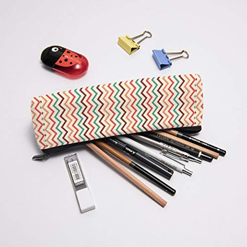 Zig Zag Small Capacity Triangle Pen Bag,Compact Zipper Pencil Pouc...