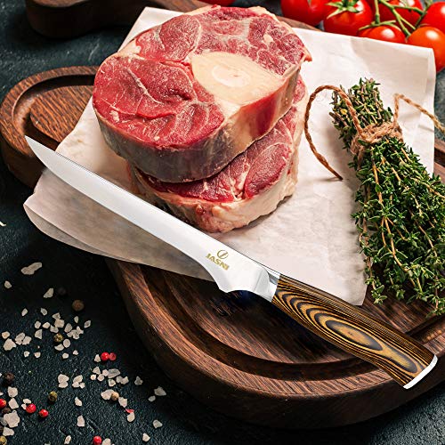 Jasni 6 Inch Boning Knife- Super Sharp VG-10 Damascus Steel Boning...
