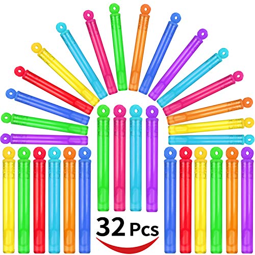 32-Piece 8 Colors Mini Bubble Wands Assortment Party Favors Toys f...