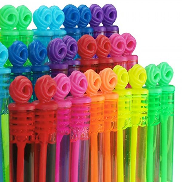 32-Piece 8 Colors Mini Bubble Wands Assortment Party Favors Toys f...