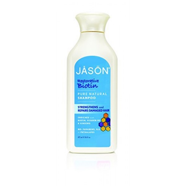 Jason Pure Natural Shampoo, Restorative Biotin, 16 Ounce