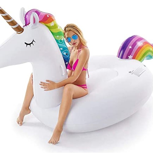 Jasonwell Giant Inflatable Unicorn Pool Float Floatie Ride On with...