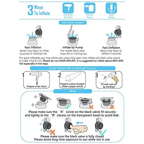 Jasonwell Giant Inflatable Unicorn Pool Float Floatie Ride On with...