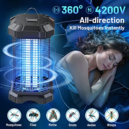 Jawlark Bug Zapper Outdoor, 4200V Electric Mosquito Zapper Indoor,...