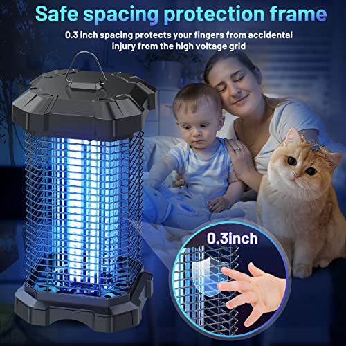 Jawlark Bug Zapper Outdoor, 4200V Electric Mosquito Zapper Indoor,...