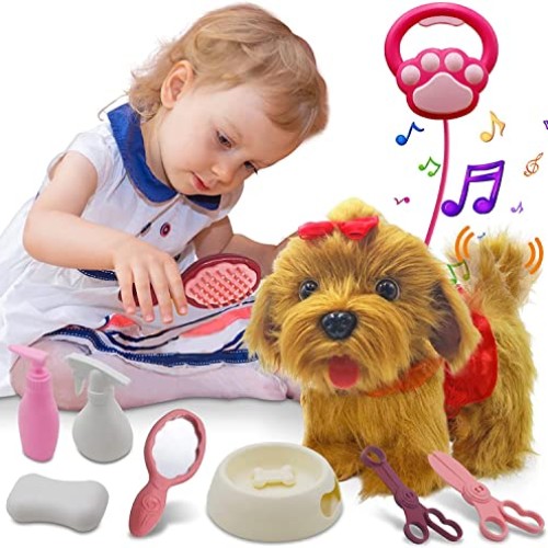 Toy Dog Walk and Bark, Sing, Tail, Lick, Repeat What You Say, Toys...