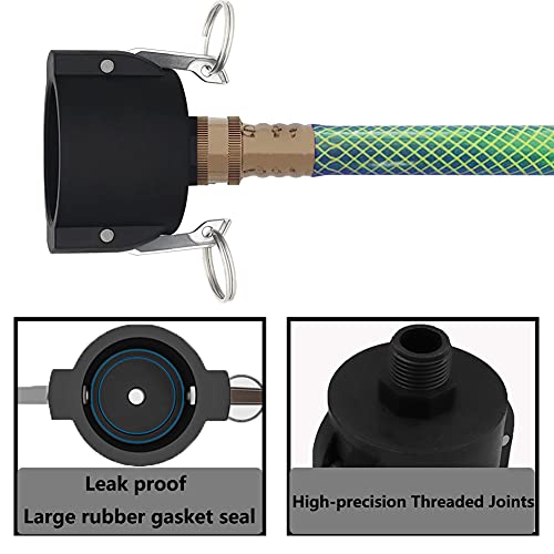 275 330 Gallon IBC Tote Tank Drain Adapter Fittings 2 Cam Lock x ...