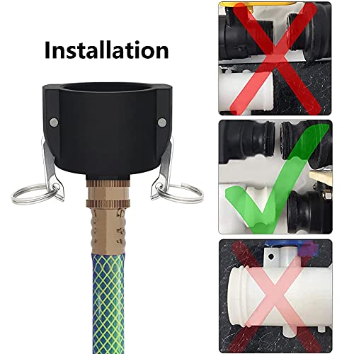 275 330 Gallon IBC Tote Tank Drain Adapter Fittings 2 Cam Lock x ...