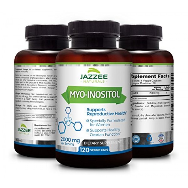 Myo-Inositol for PCOS | 120 Veggie Capsules | 2000 mg per Serving ...
