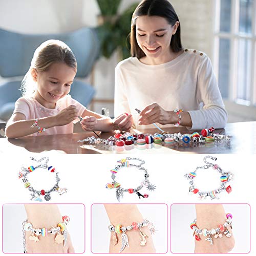 Charm Bracelets Kit,JBONEST 74 Pcs Bracelet Making Kit with Beads,...