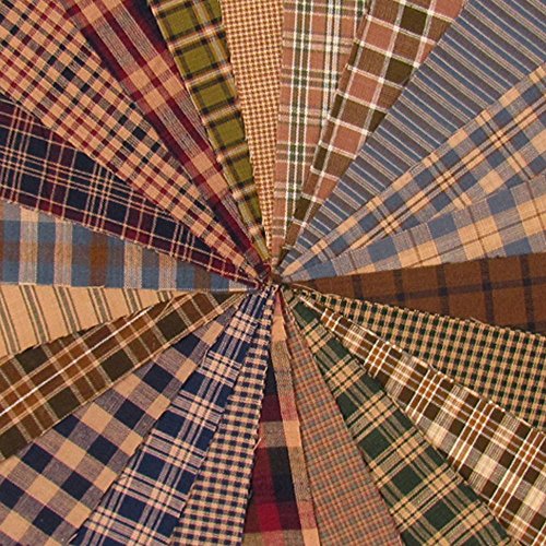 40 Cozy Charm Pack, 5 inch Precut Cotton Homespun Fabric Squares b...