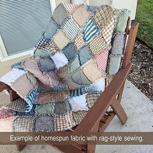 40+ Whitewash Neutral Plaid Charm Pack, 5 inch Precut Cotton Homes...
