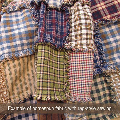Driftwood 5 Brown Tan Plaid 100% Cotton Homespun Fabric by JCS - S...