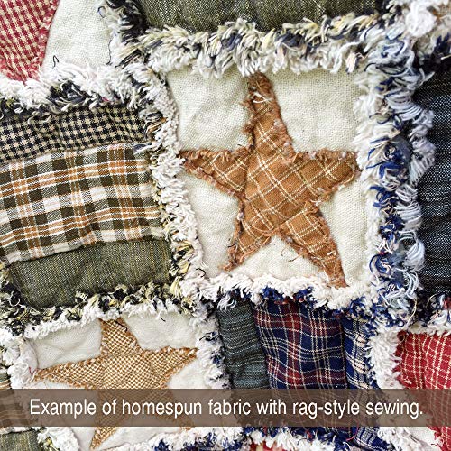 Driftwood 5 Brown Tan Plaid 100% Cotton Homespun Fabric by JCS - S...