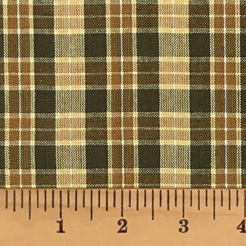 Driftwood 5 Brown Tan Plaid 100% Cotton Homespun Fabric by JCS - S...