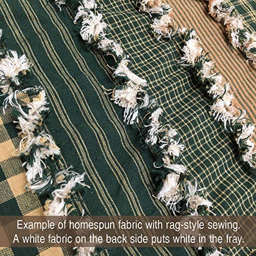 Primitive Green 4 Cotton Homespun Plaid Fabric by JCS - Sold by Th...