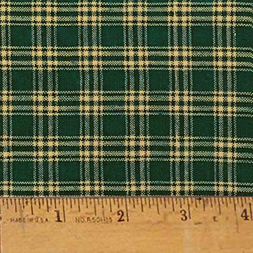 Primitive Green 4 Cotton Homespun Plaid Fabric by JCS - Sold by Th...