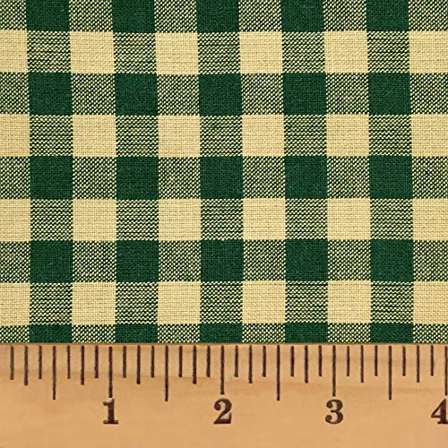 Primitive Green 5 Mini Buffalo Cotton Homespun Plaid Fabric by JCS...