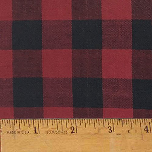Red Buffalo Check Plaid Cotton Homespun Plaid Fabric by JCS - Sold...