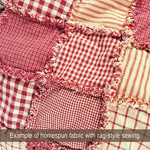 Rustic Red 6 Homespun Cotton Plaid Fabric by JCS - Sold by The Yard