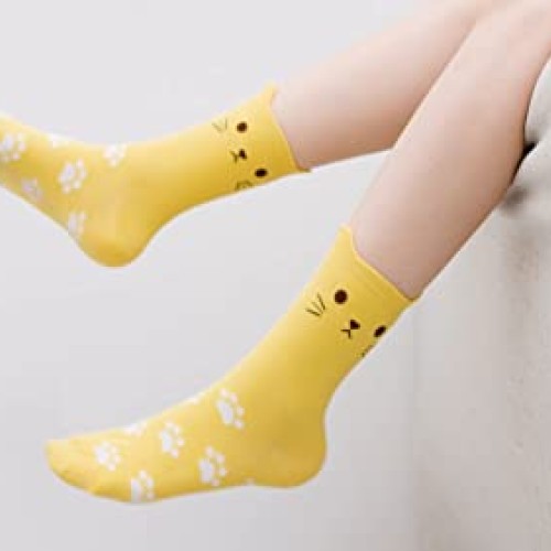 5 Pairs Womens Fun Socks Cute Cat Animals Funny Funky Novelty Cot...