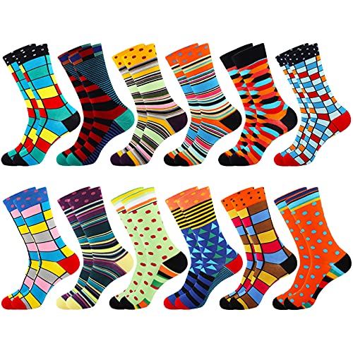 Jeasona Mens Funny Fun Crazy Dress Crew Socks Pack Funky Novelty C...
