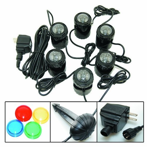 Jebao 12-LED Submersible Light for Water Gardens and Ponds, Set of 6