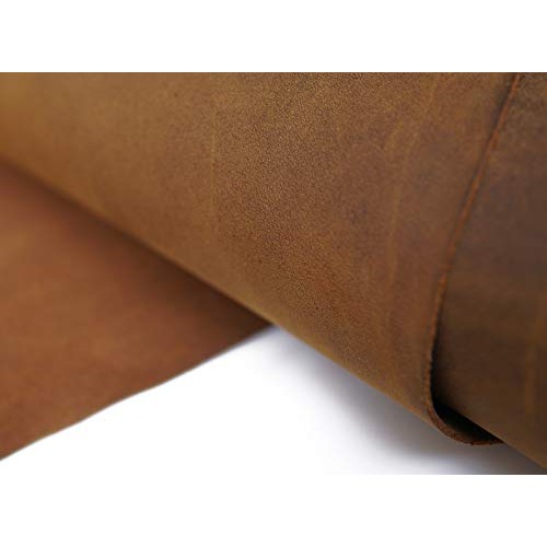 Yellow Brown Genuine Leather Square 1.8-2.0mm Thick DIY Cowhide Le...