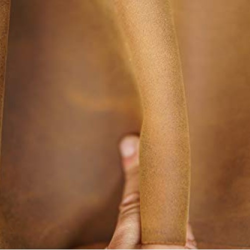 Yellow Brown Genuine Leather Square 1.8-2.0mm Thick DIY Cowhide Le...