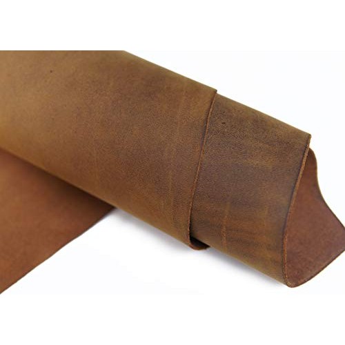 Yellow Brown Genuine Leather Square 1.8-2.0mm Thick DIY Cowhide Le...
