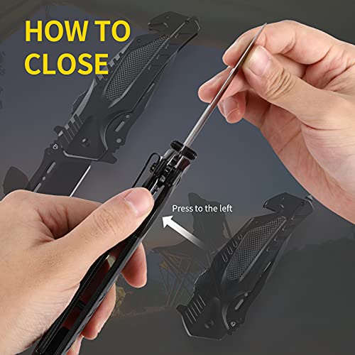 Jellas 8Cr13Mov Pocket Knife - Folding Knife Spring-assisted Knife...