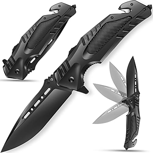 Jellas 8Cr13Mov Pocket Knife - Folding Knife Spring-assisted Knife...