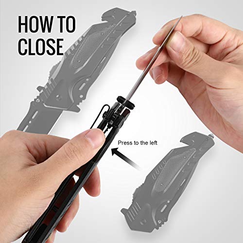 Spring Assisted Knife, Jellas Pocket Folding Knife for Men, 8Cr13M...